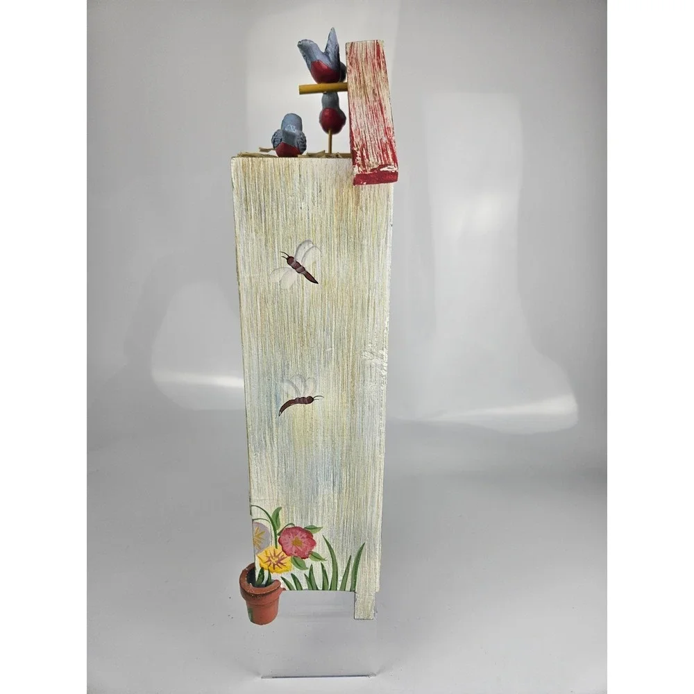 Cottage Birdhouse Tabletop‎ Cabinet Wire Mesh Welcome Friends